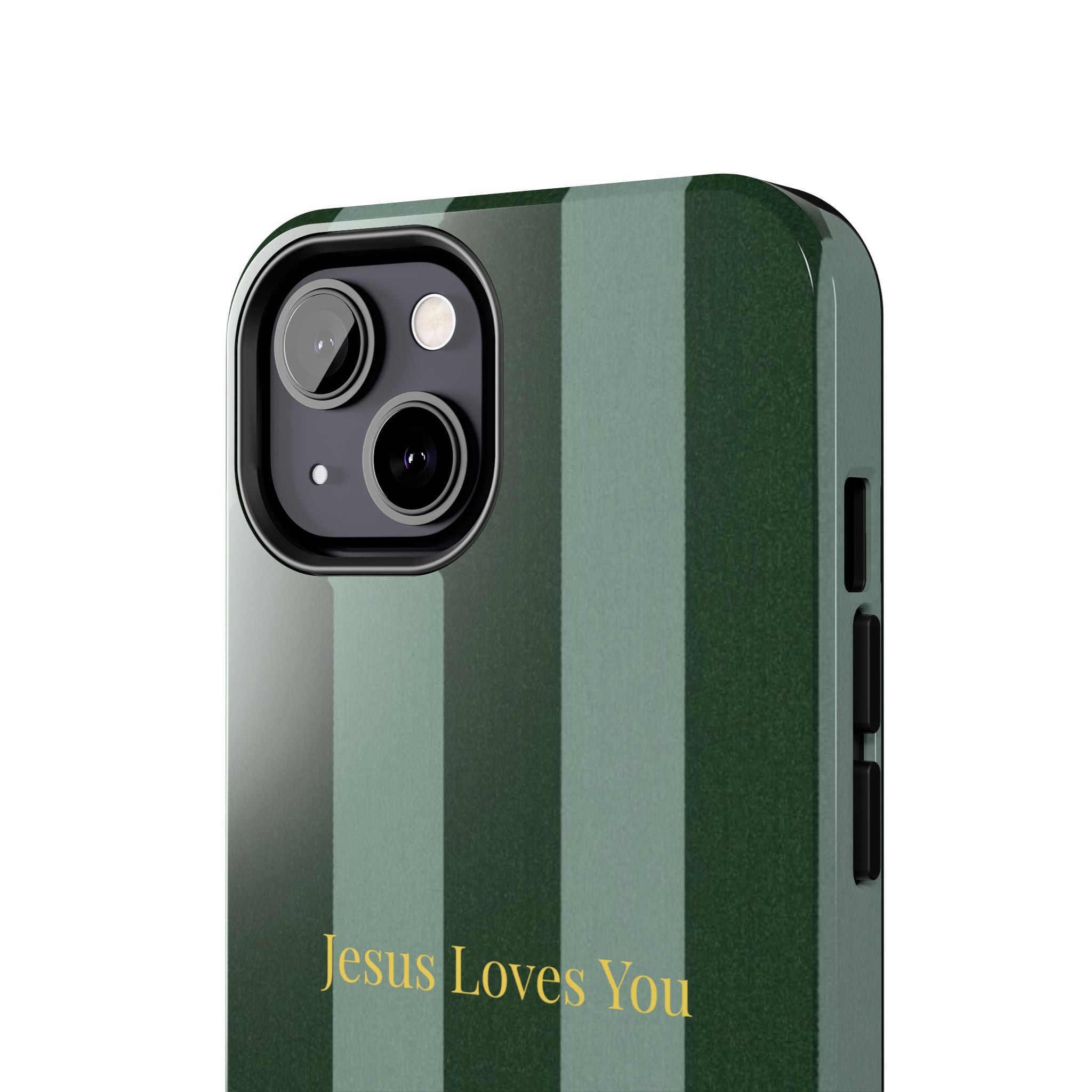 Green Striped Phone Case-Jesus Loves You Phone Case