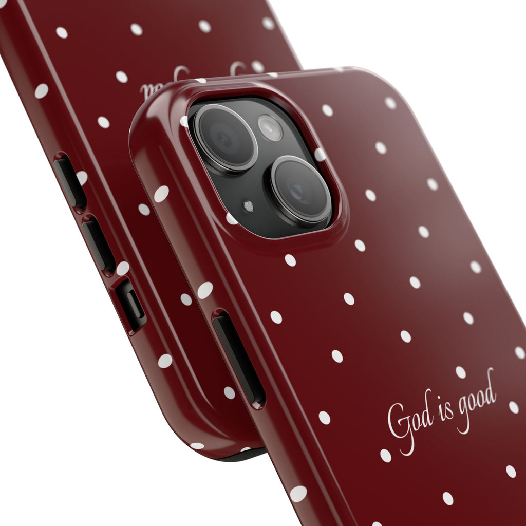 God is Good Dark Red Polka dot Case