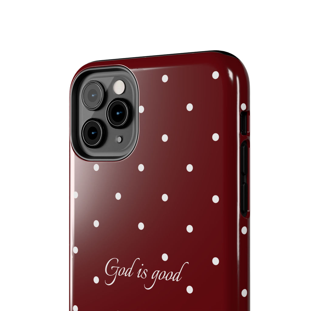 God is Good Dark Red Polka dot Case