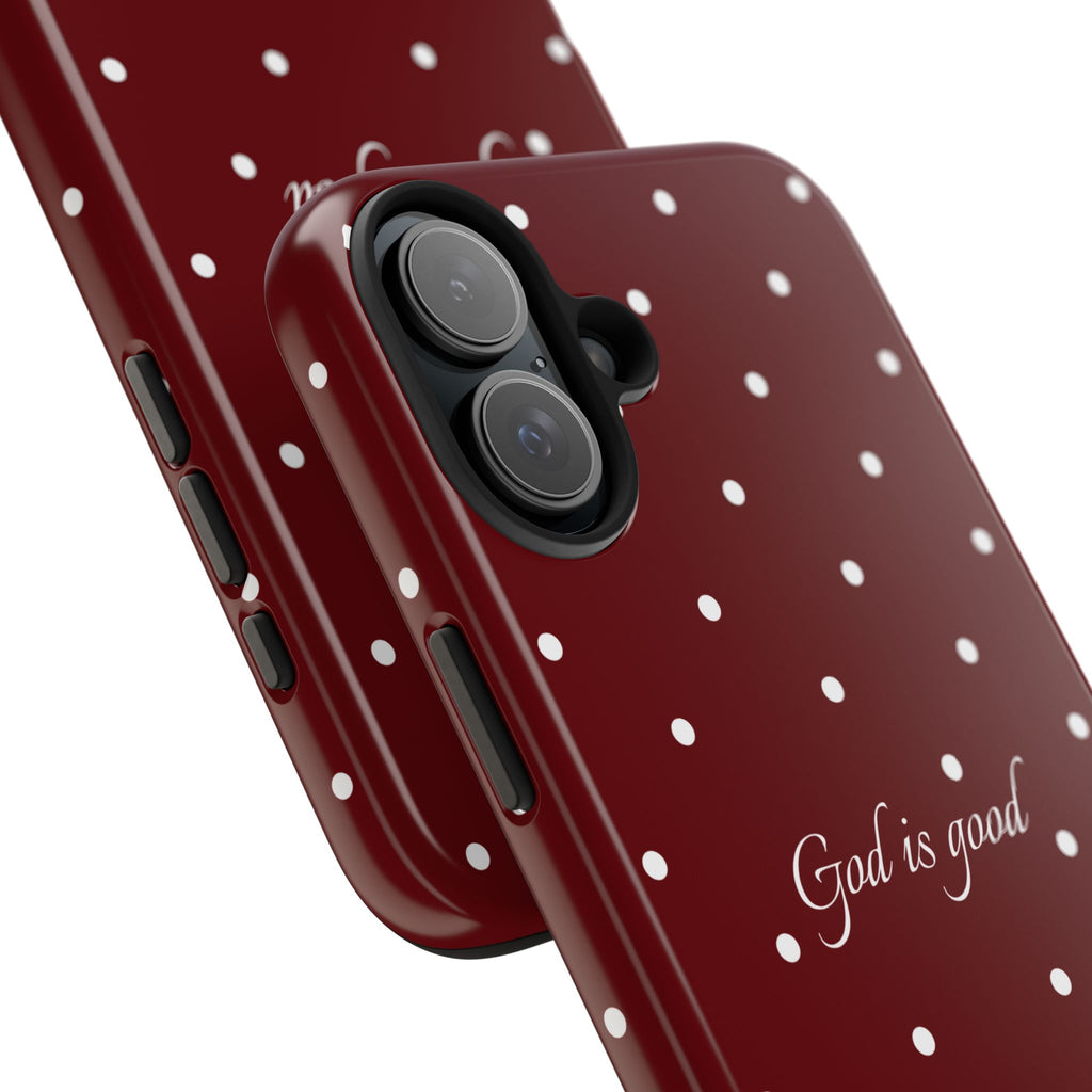 God is Good Dark Red Polka dot Case