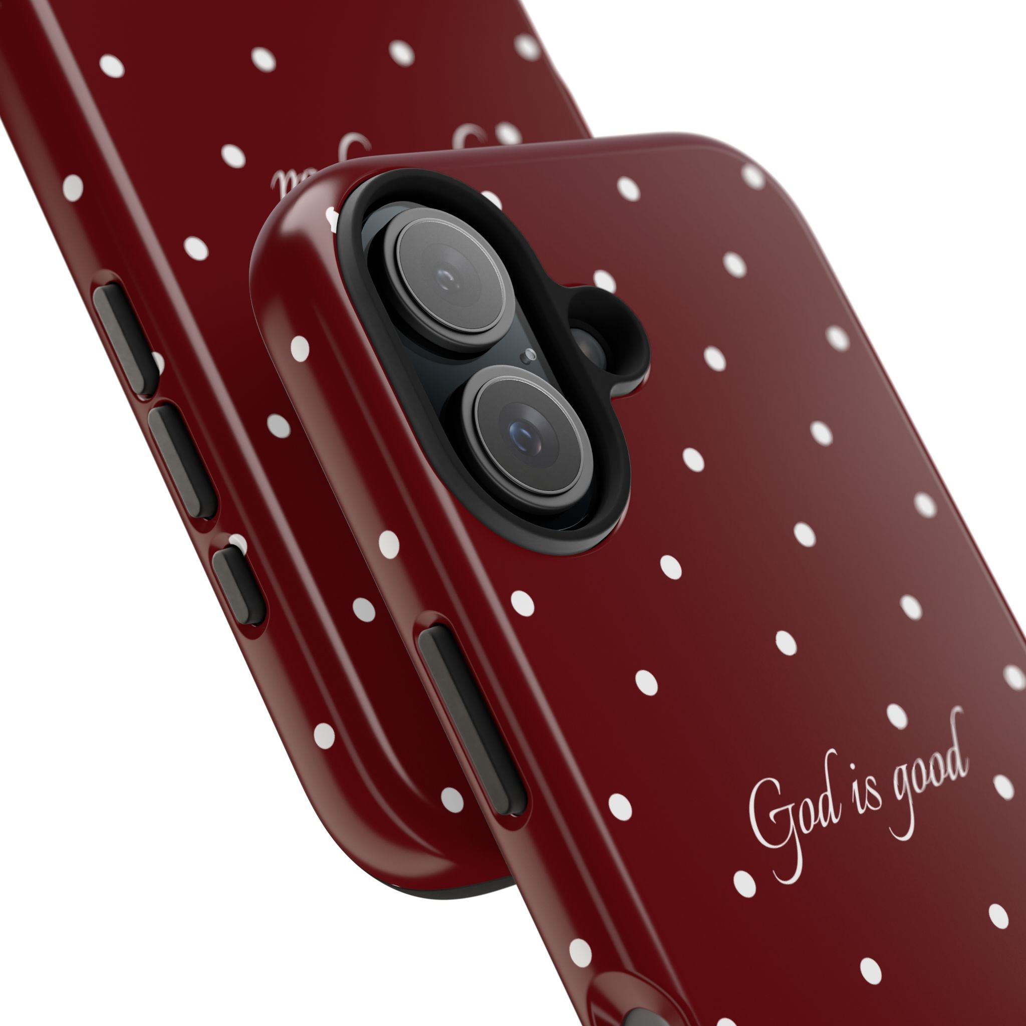 God is Good Dark Red Polka dot Case
