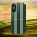 Green Striped Phone Case-Jesus Loves You Phone Case