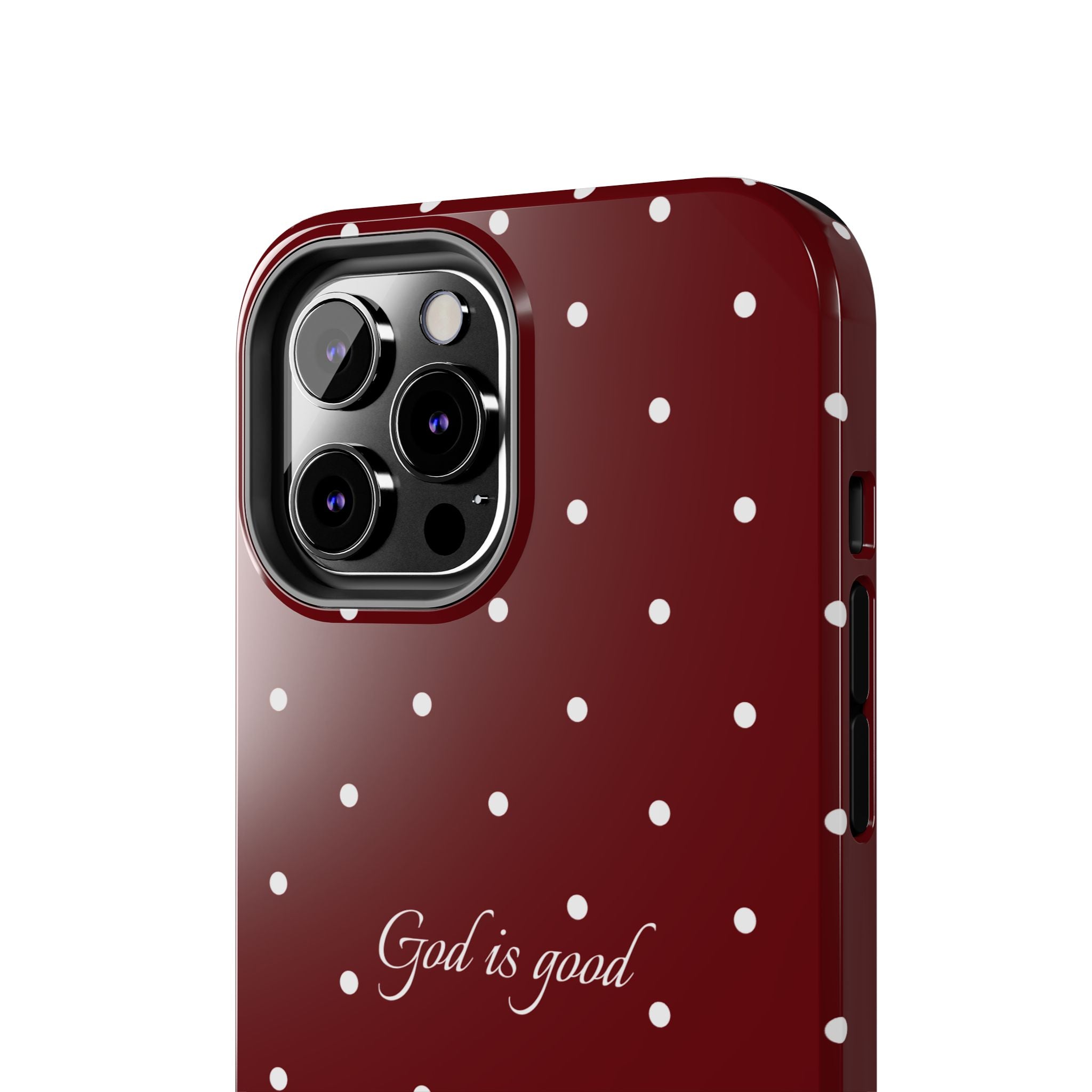 God is Good Dark Red Polka dot Case