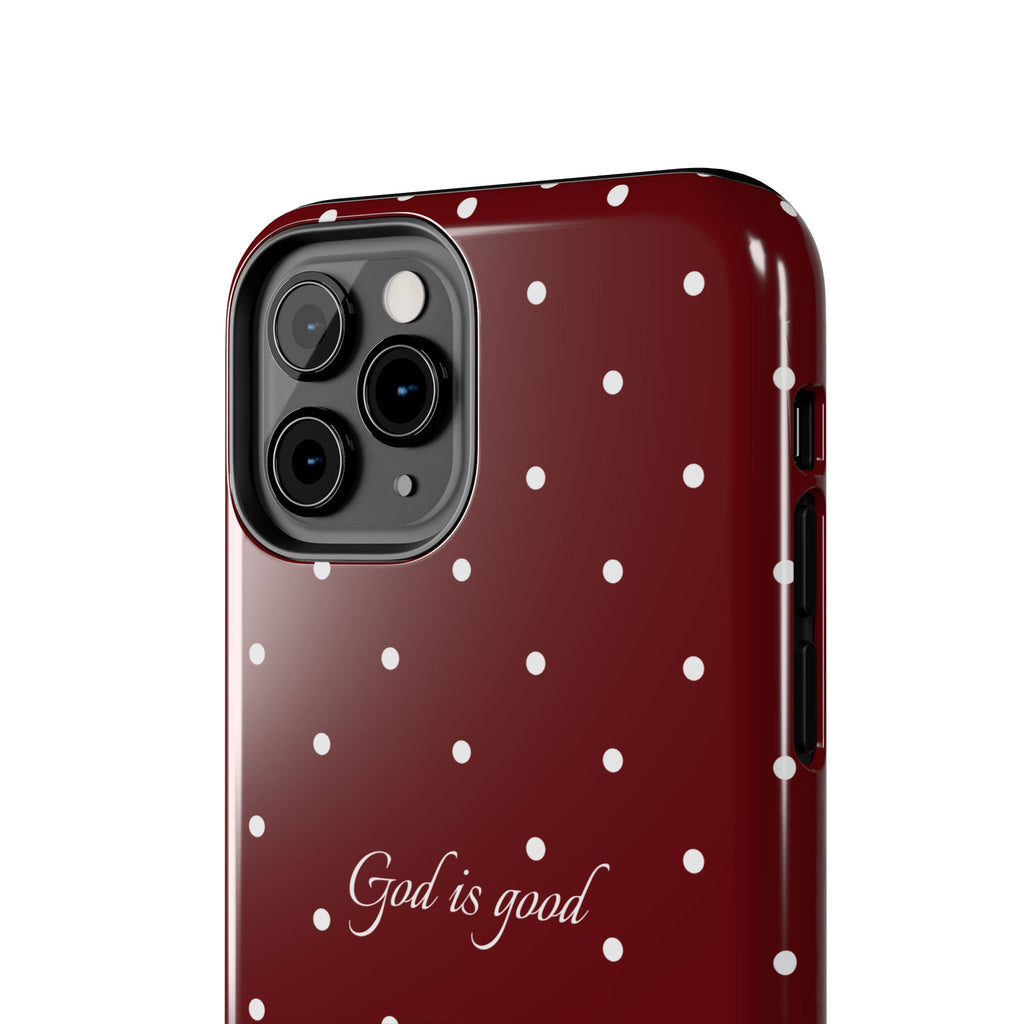 God is Good Dark Red Polka dot Case