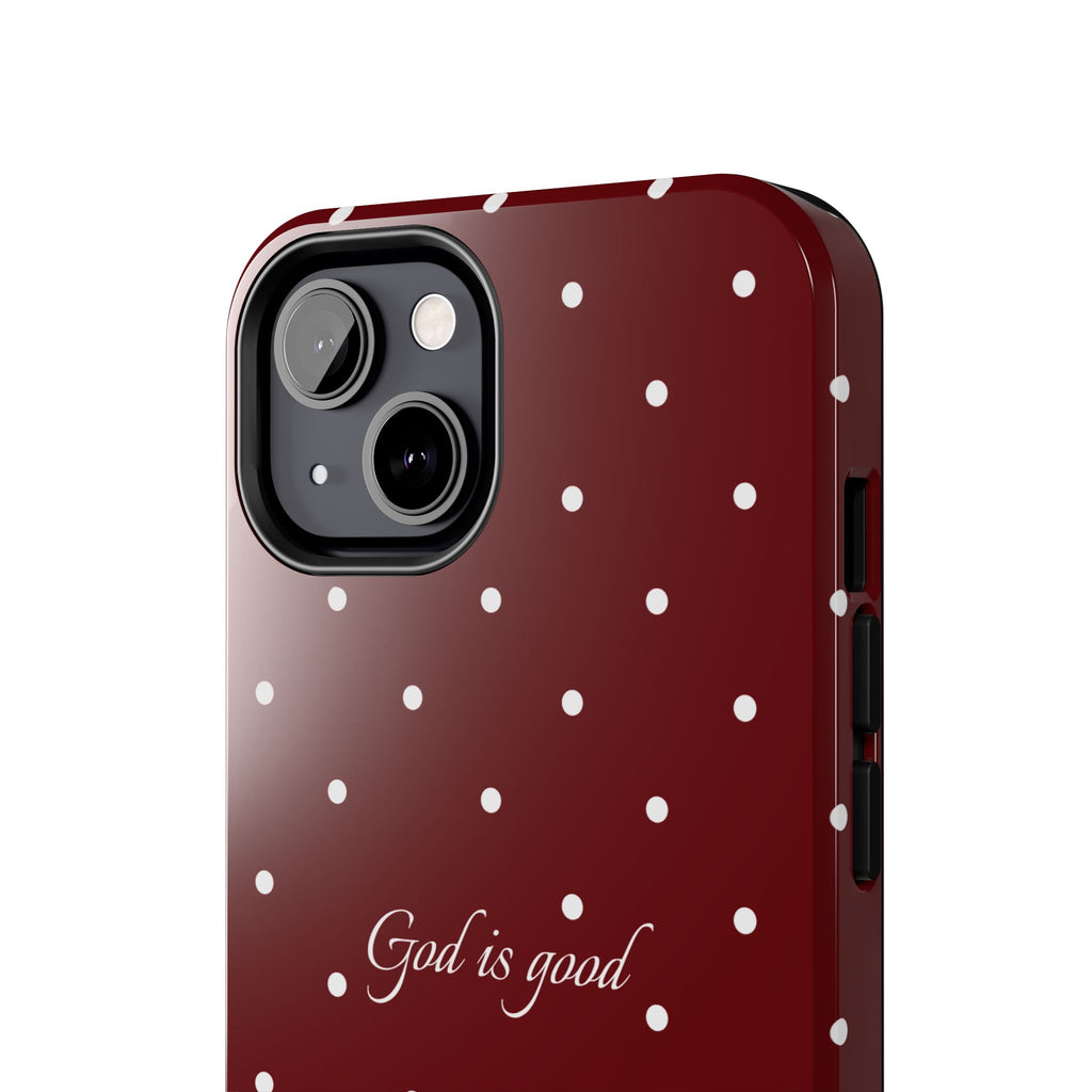 God is Good Dark Red Polka dot Case