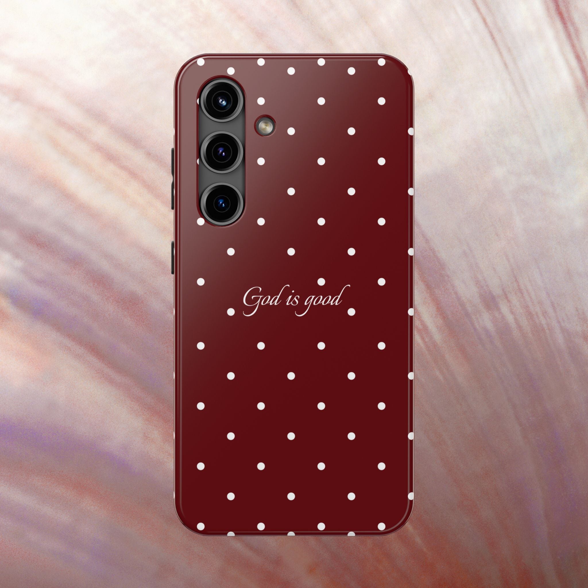 God is Good Dark Red Polka dot Case
