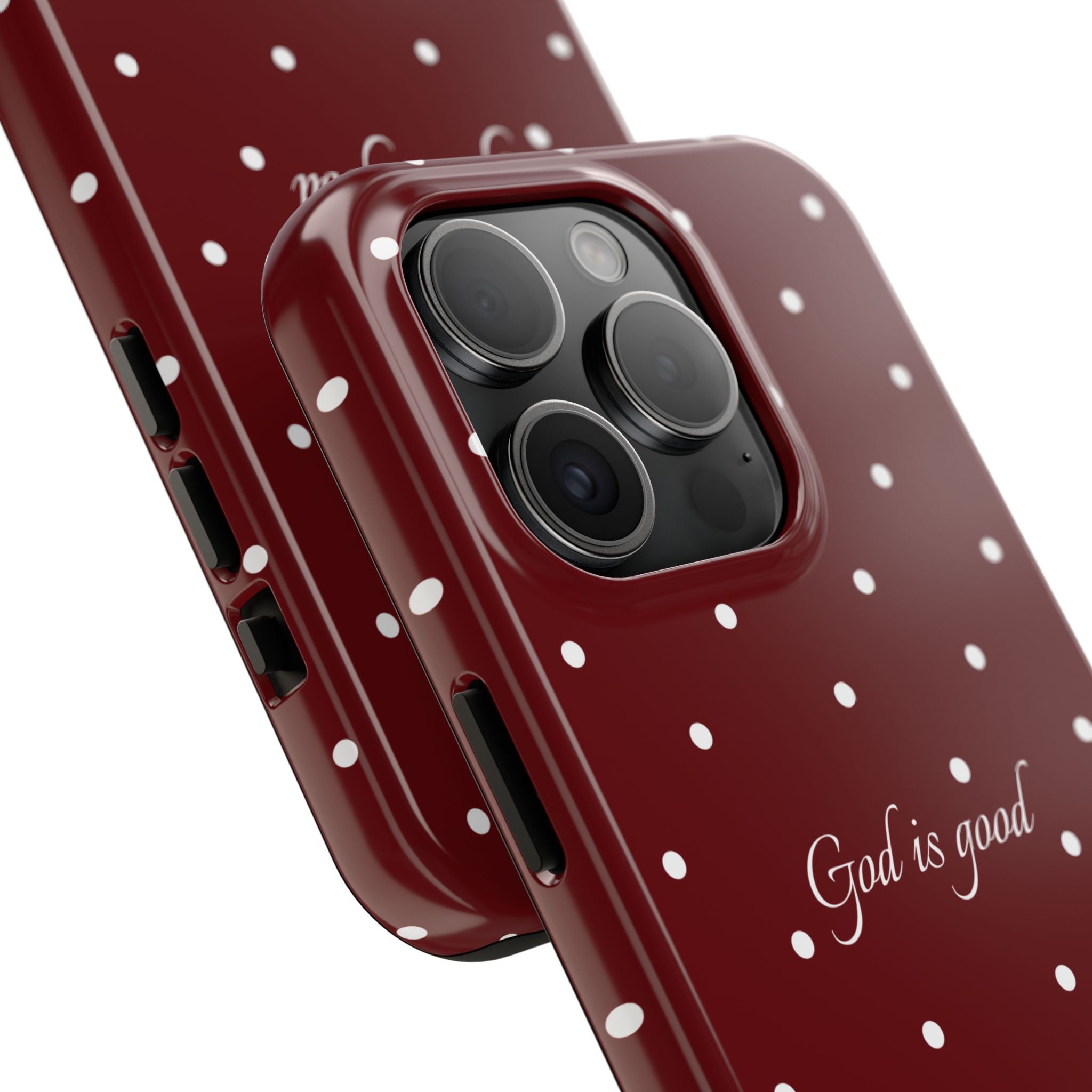God is Good Dark Red Polka dot Case