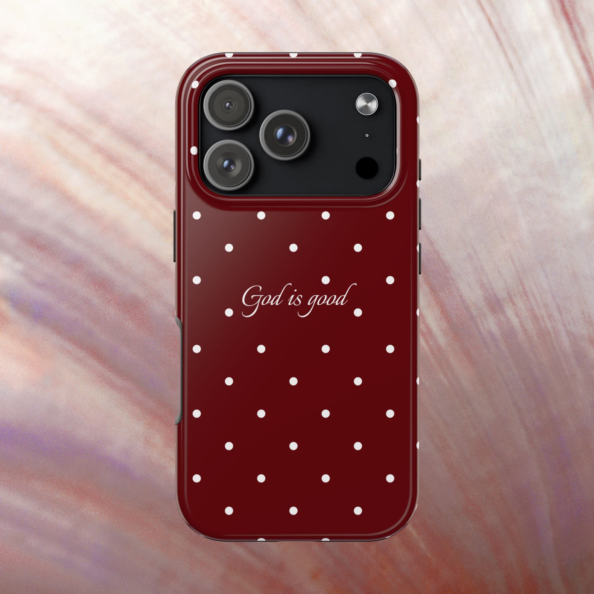 God is Good Dark Red Polka dot Case