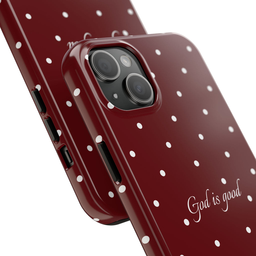 God is Good Dark Red Polka dot Case