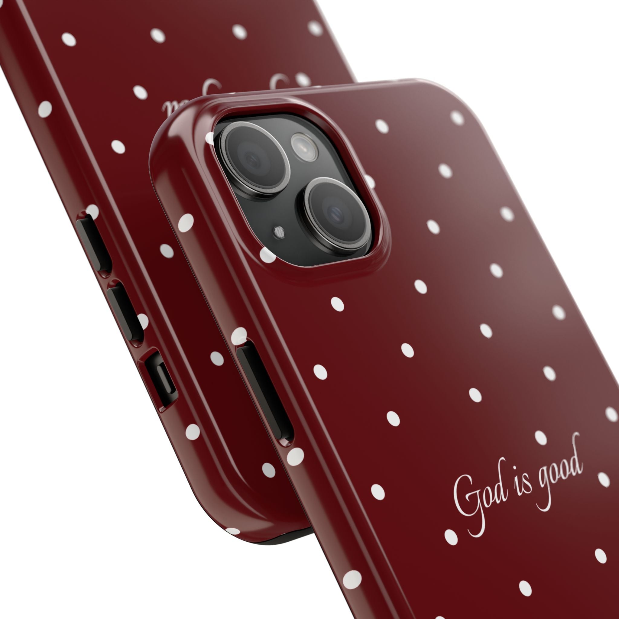 God is Good Dark Red Polka dot Case