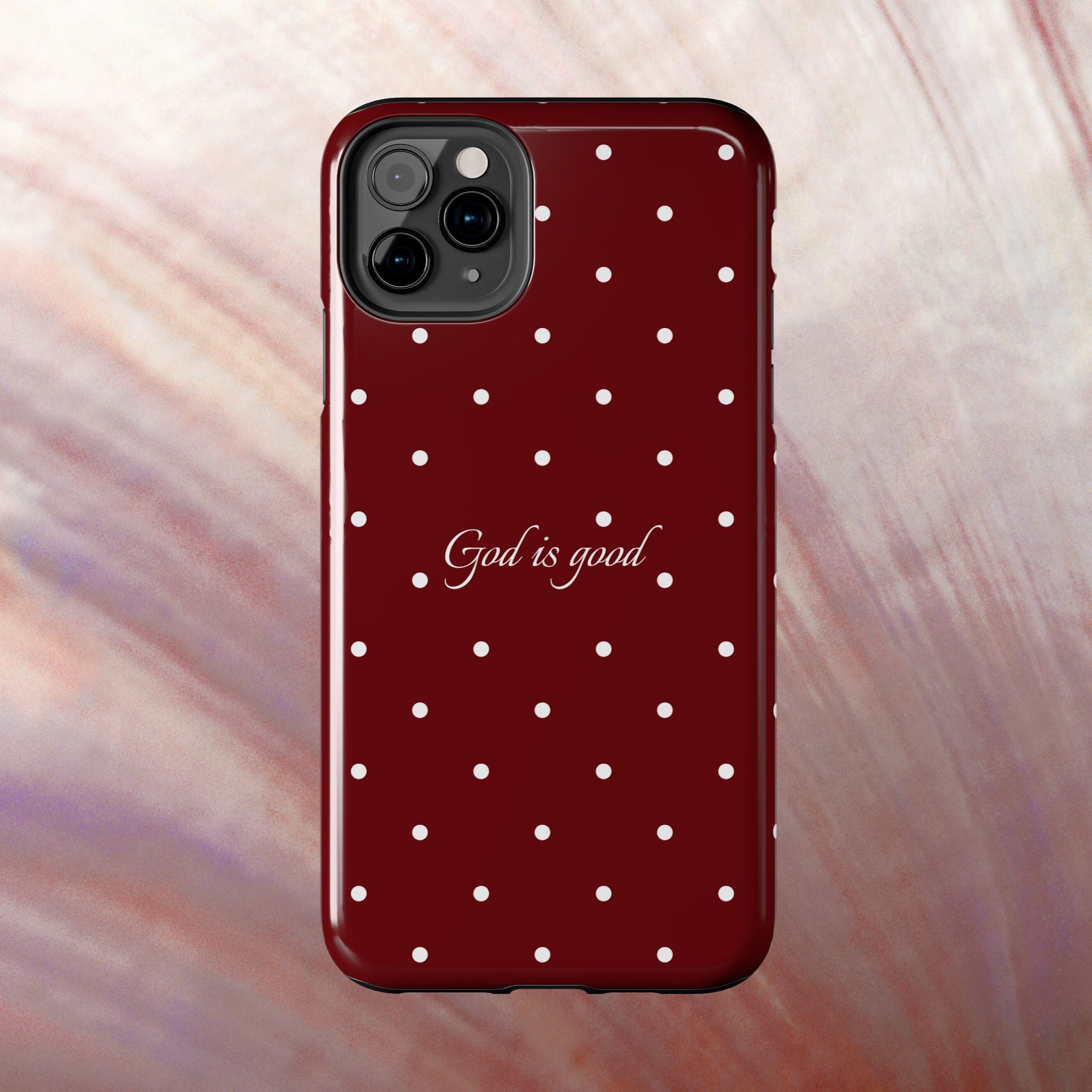 God is Good Dark Red Polka dot Case