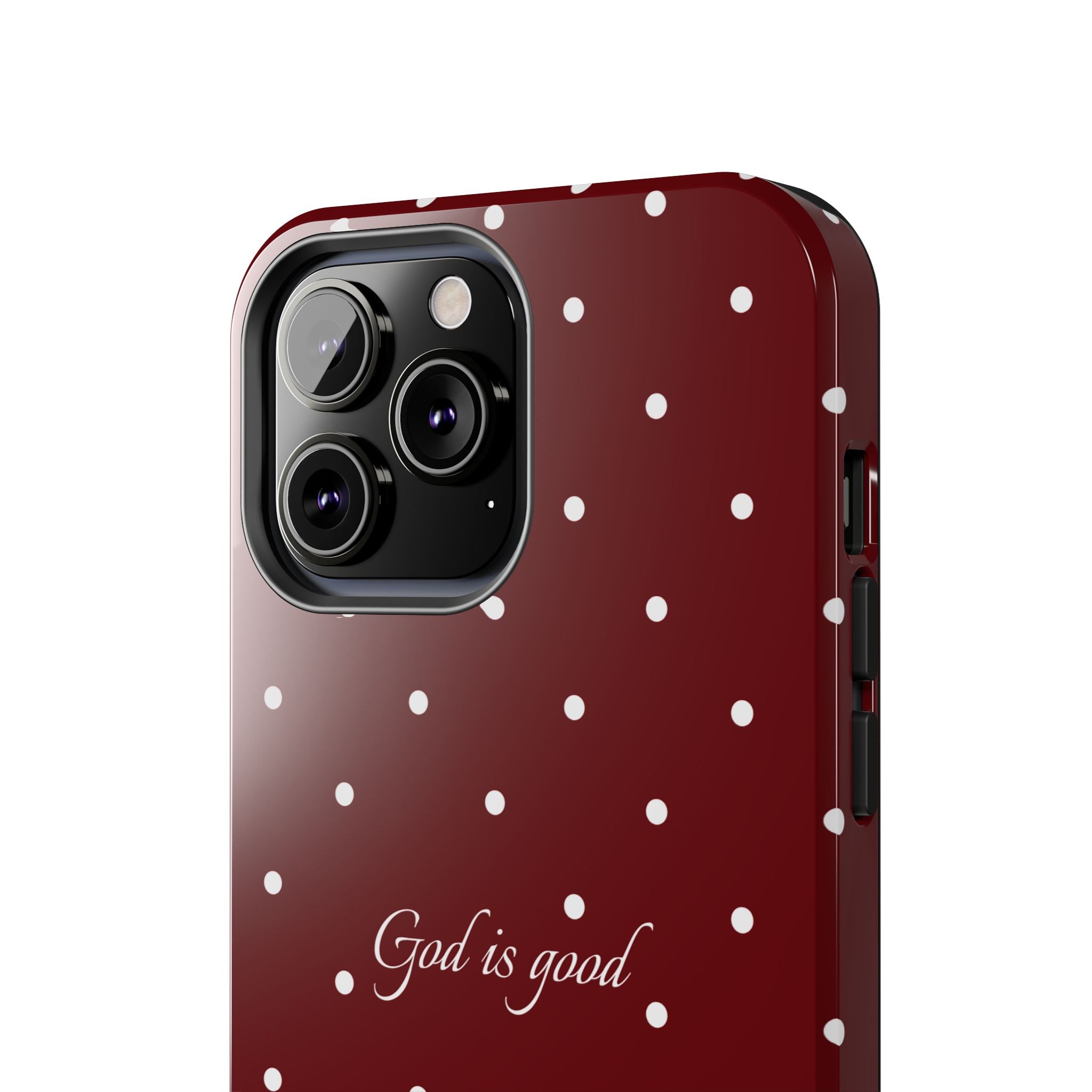God is Good Dark Red Polka dot Case