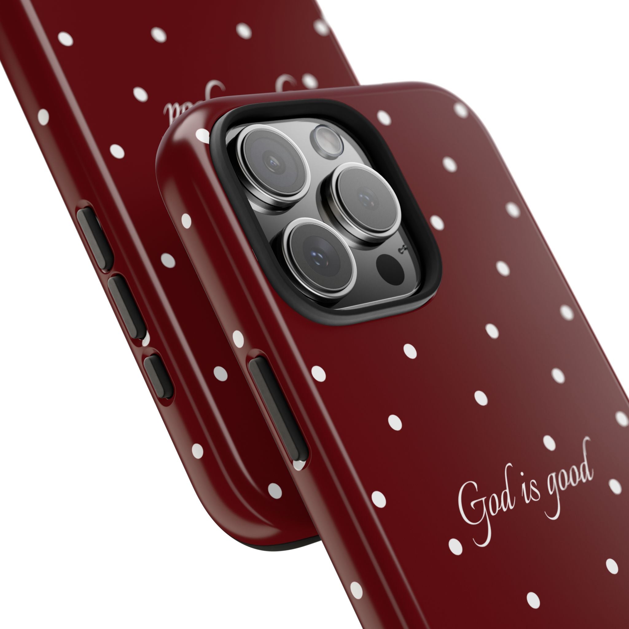 God is Good Dark Red Polka dot Case