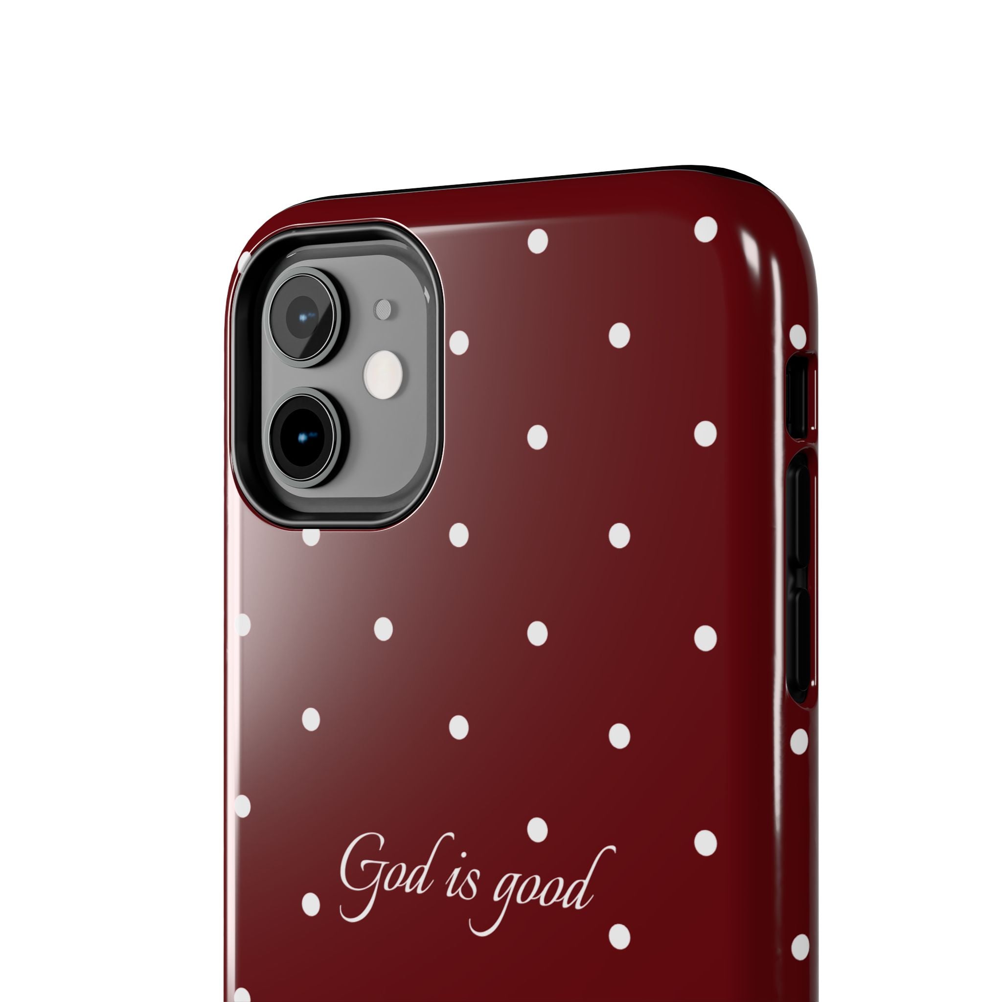 God is Good Dark Red Polka dot Case