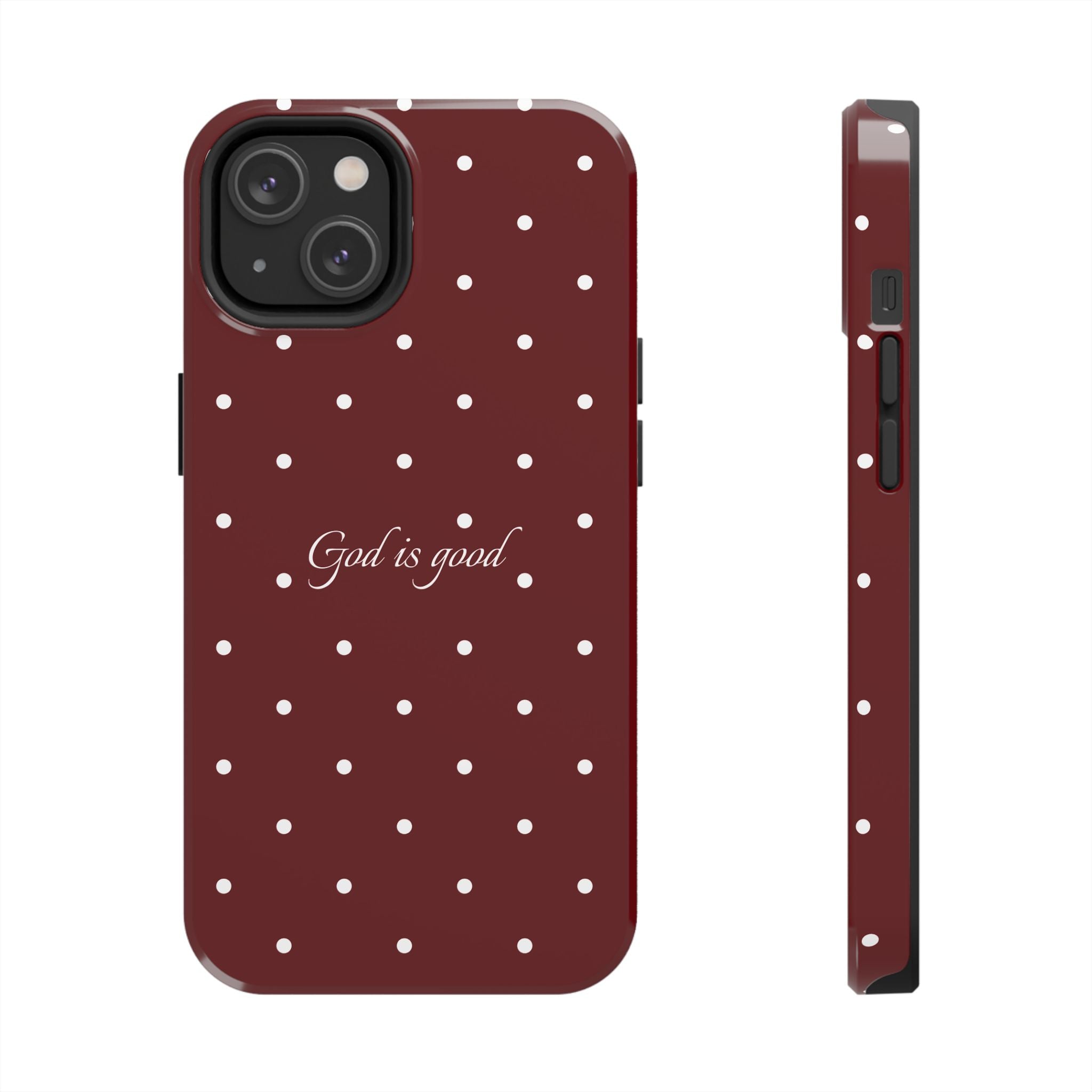 God is Good Dark Red Polka dot Case