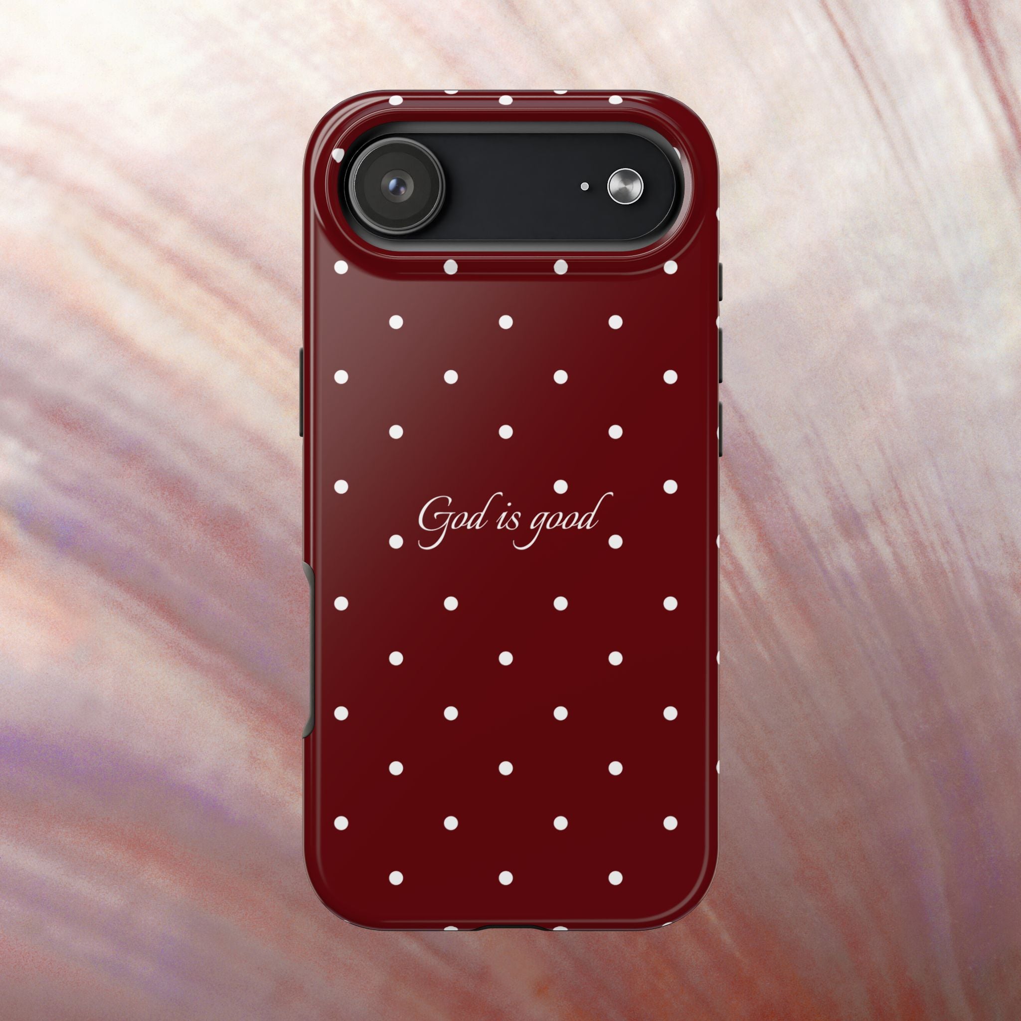 God is Good Dark Red Polka dot Case