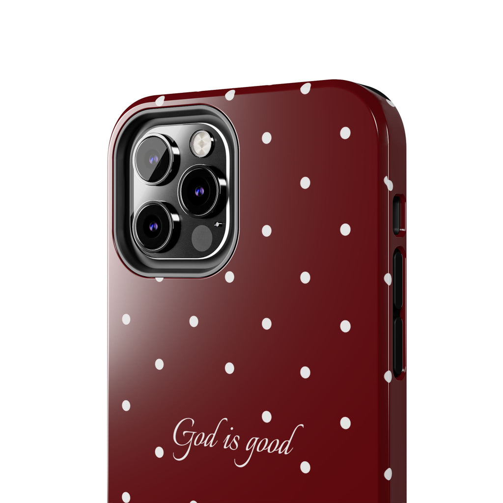 God is Good Dark Red Polka dot Case