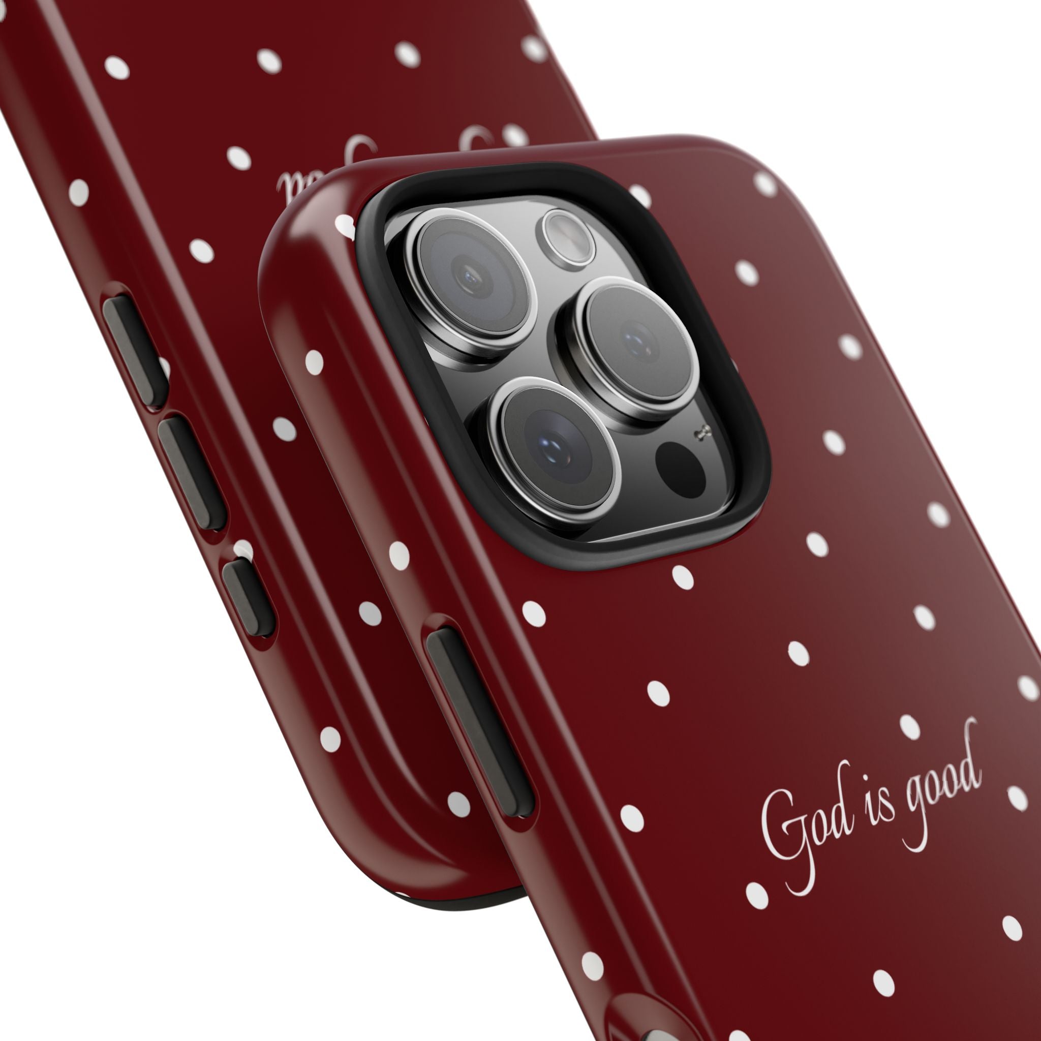 God is Good Dark Red Polka dot Case