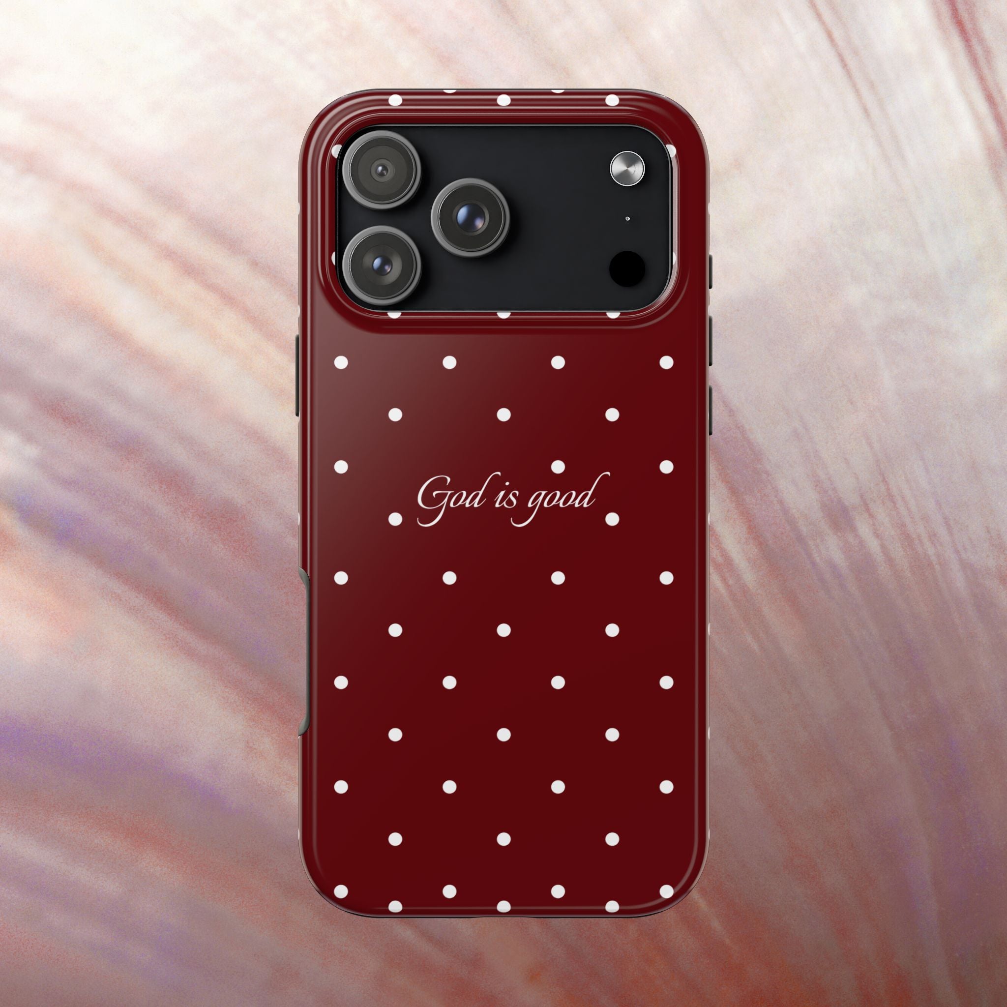 God is Good Dark Red Polka dot Case