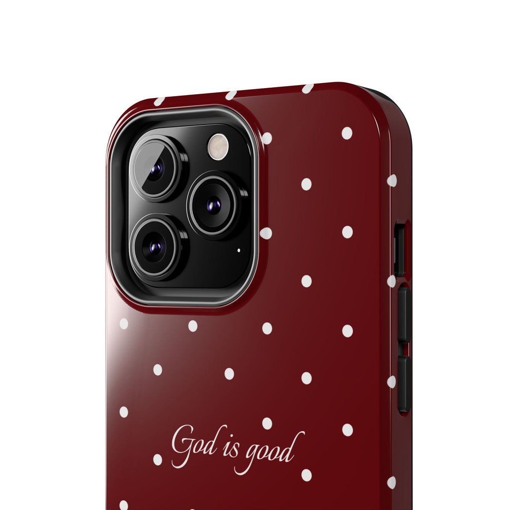God is Good Dark Red Polka dot Case