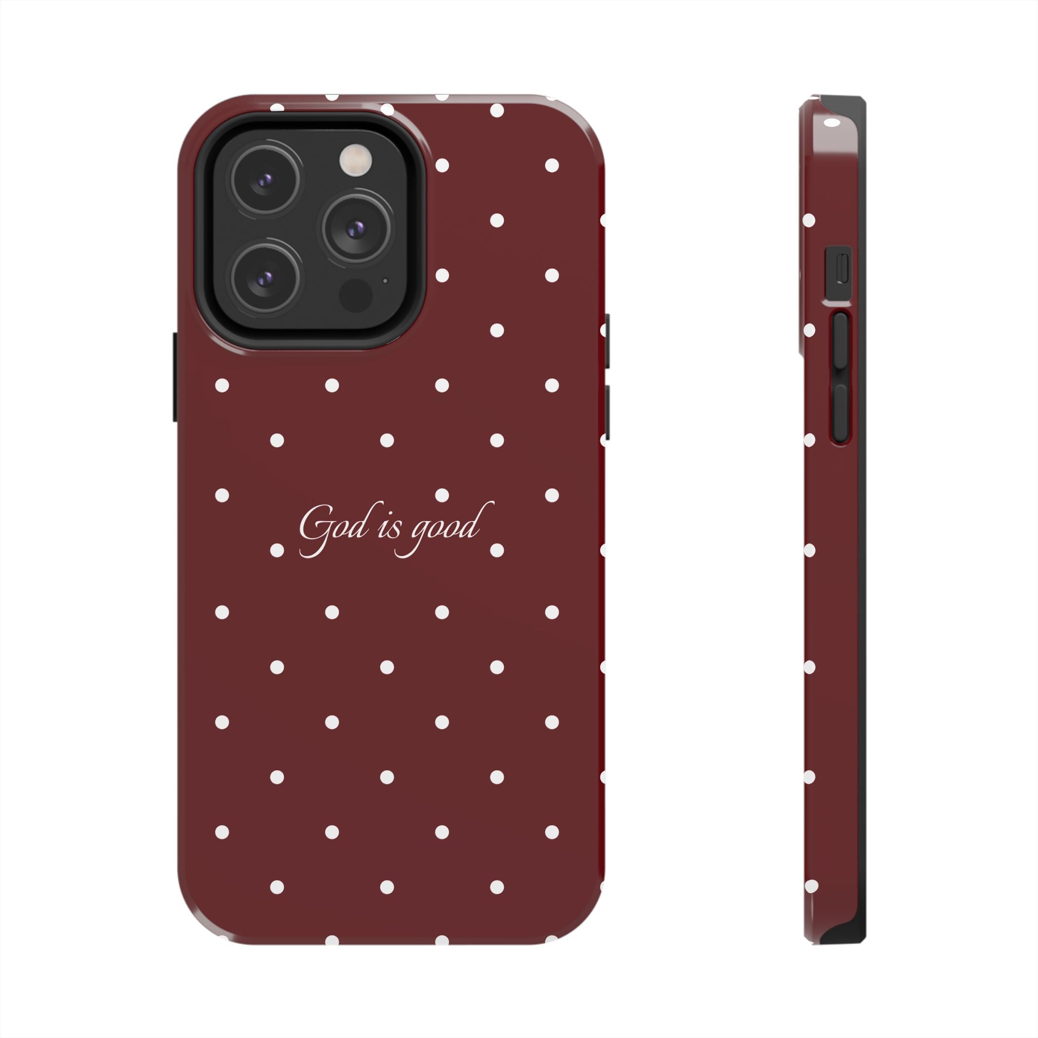 God is Good Dark Red Polka dot Case